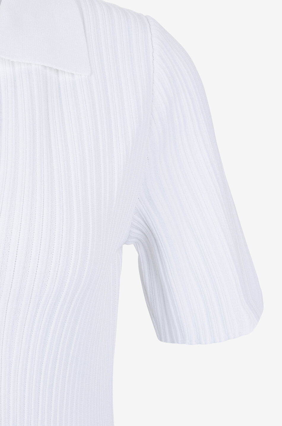 ANTONINO VALENTI Penchau ribbed knit midi polo dress Women WHITE 8