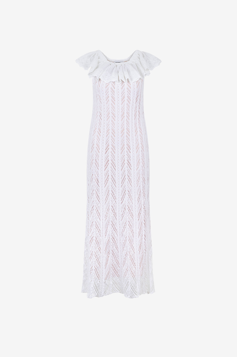 Robe longue en maille ajourée sans manches Capri