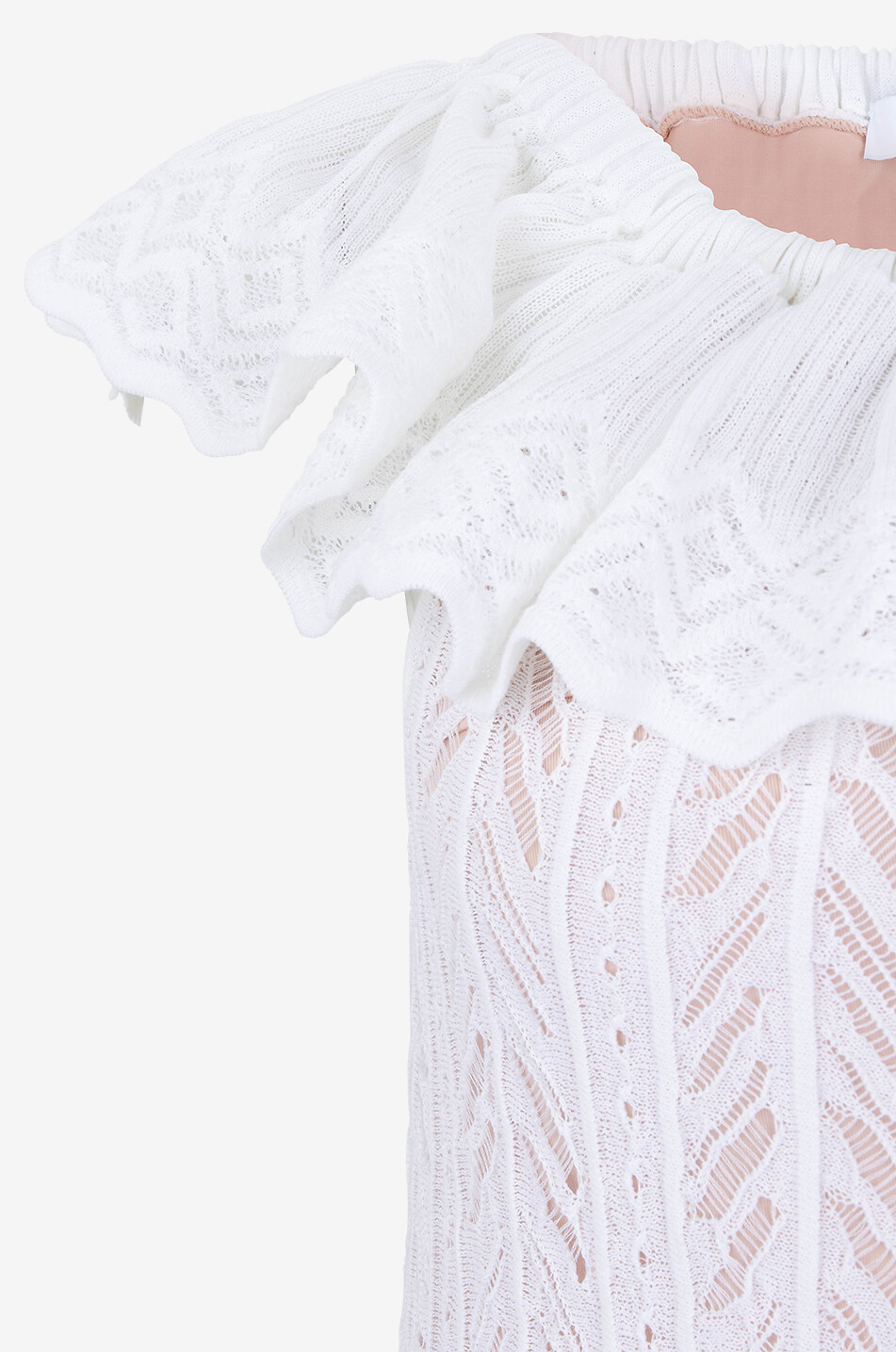 Robe longue en maille ajourée sans manches Capri