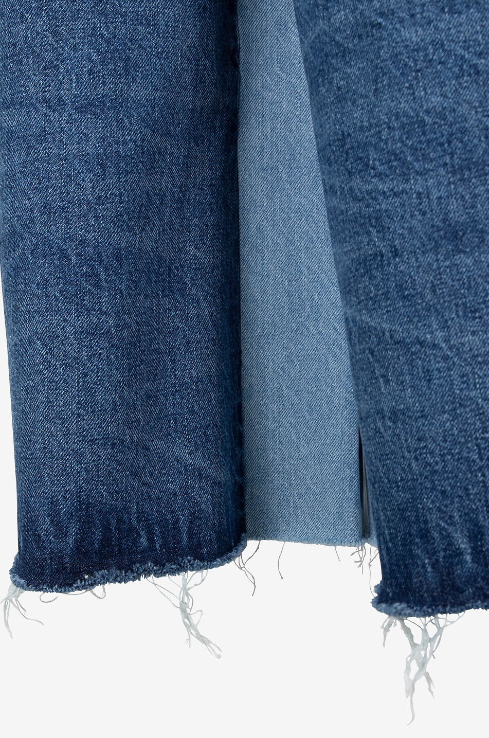 CHLOE Jupe-culotte effilochée en patchwork de denim Femme BLEU 3