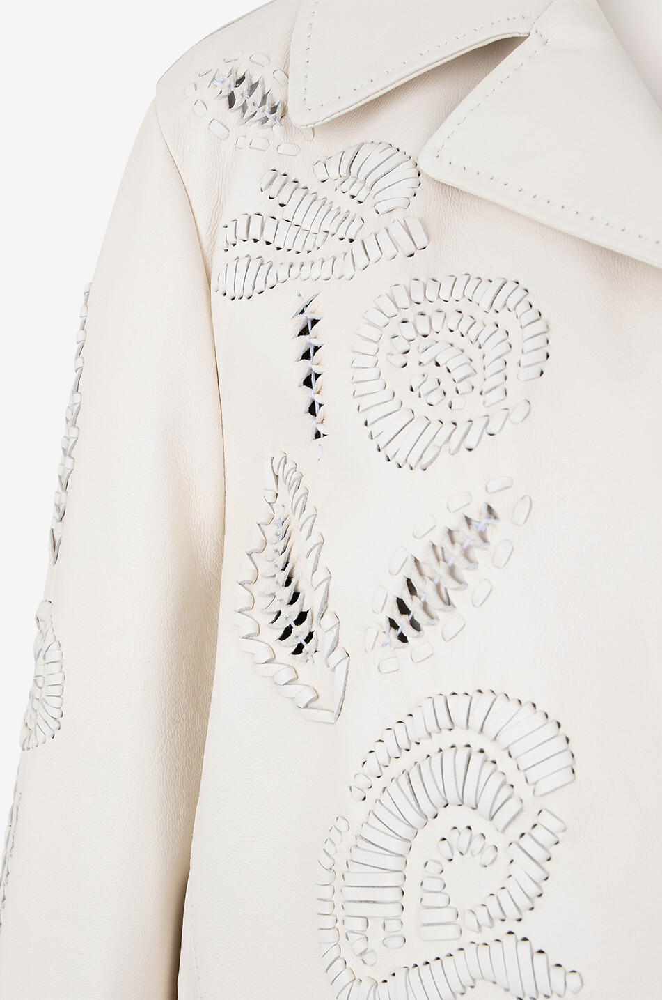 ERMANNO SCERVINO Embroidered nappa leather suit jacket Women WHITE 6