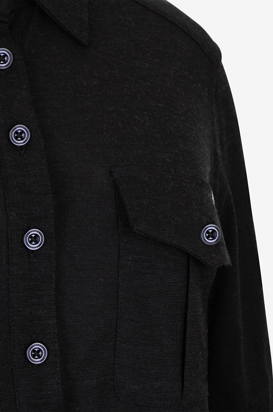 TOM FORD Polo à manches longues en jersey chiné esprit militaire Femme NOIR 3