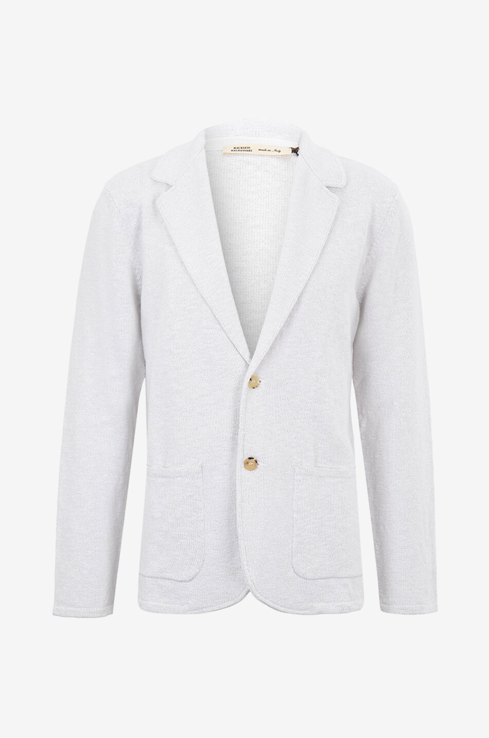MAURIZIO BALDASSARI Blazer à boutonnage simple en maille de coton mélangé Homme BLANC CASSE 1