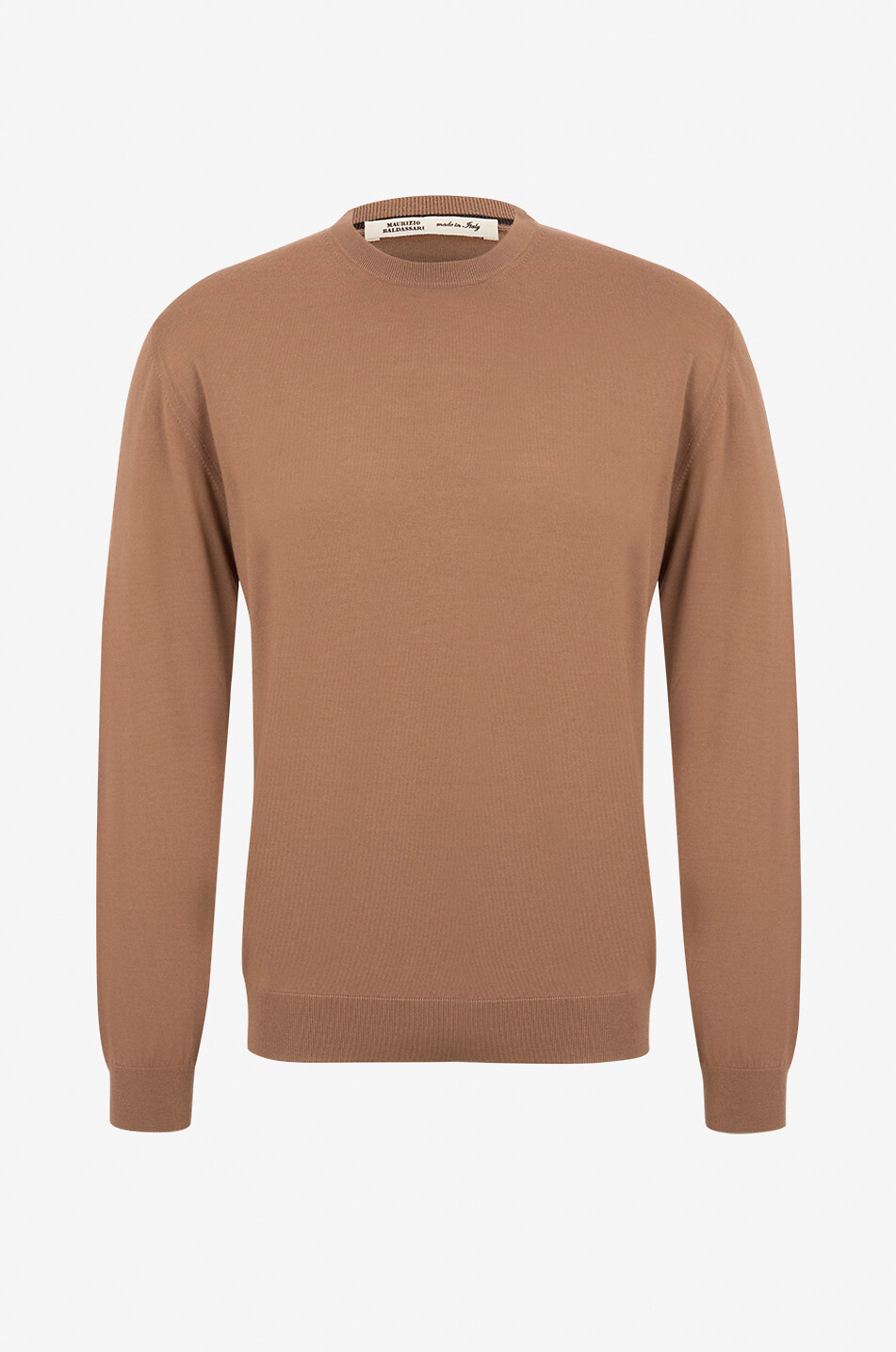 MAURIZIO BALDASSARI Virgin wool round-neck jumper Men BROWN 1