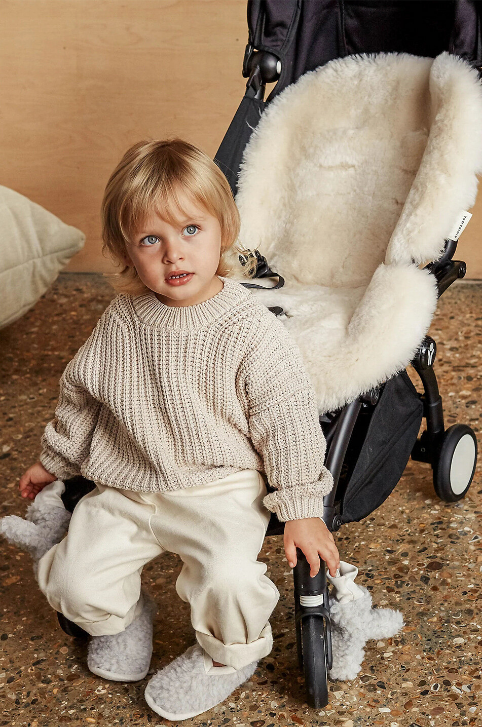 BINIBAMBA Baby-Fäustlinge in Shearling-Optik Milk Mittens Baby HELLGRAU 2