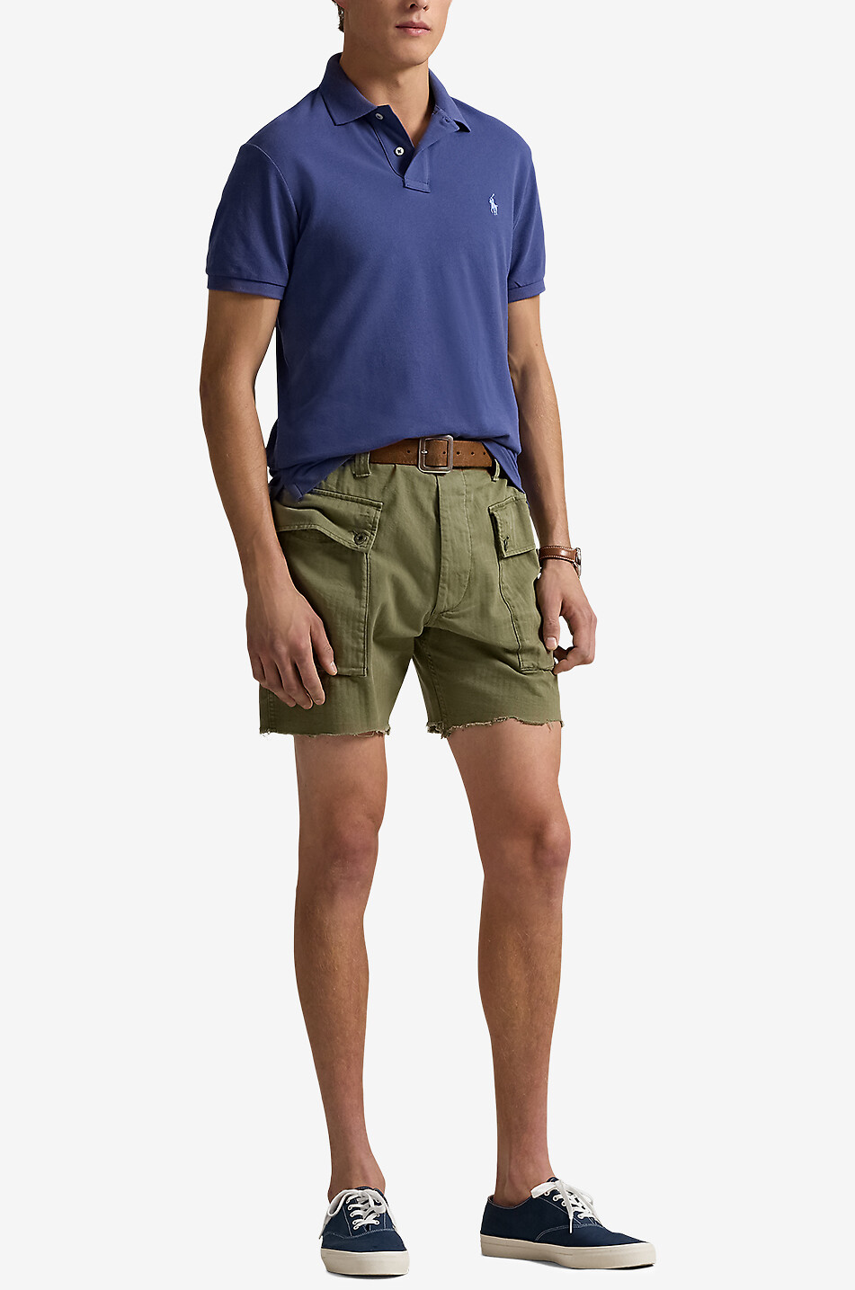 POLO RALPH LAUREN Custom Slim Fit Pony embroidered piqué cotton polo shirt Men DARK BLUE 4