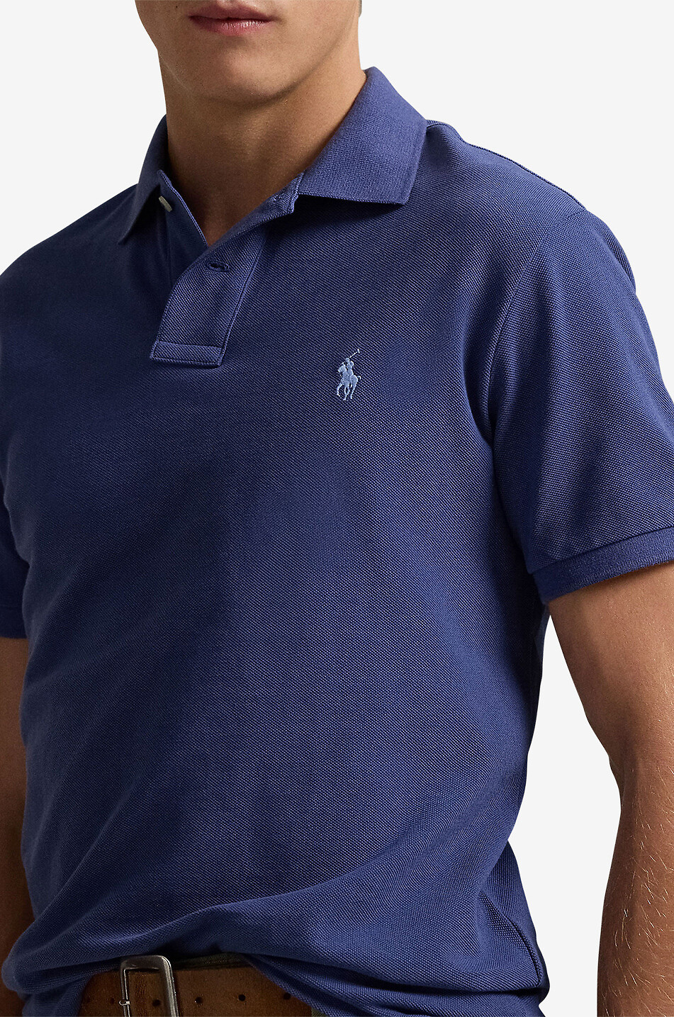 POLO RALPH LAUREN Custom Slim Fit Pony embroidered piqué cotton polo shirt Men DARK BLUE 5