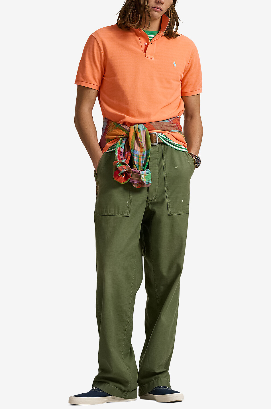 Custom Slim Fit Pony embroidered piqué cotton polo shirt POLO