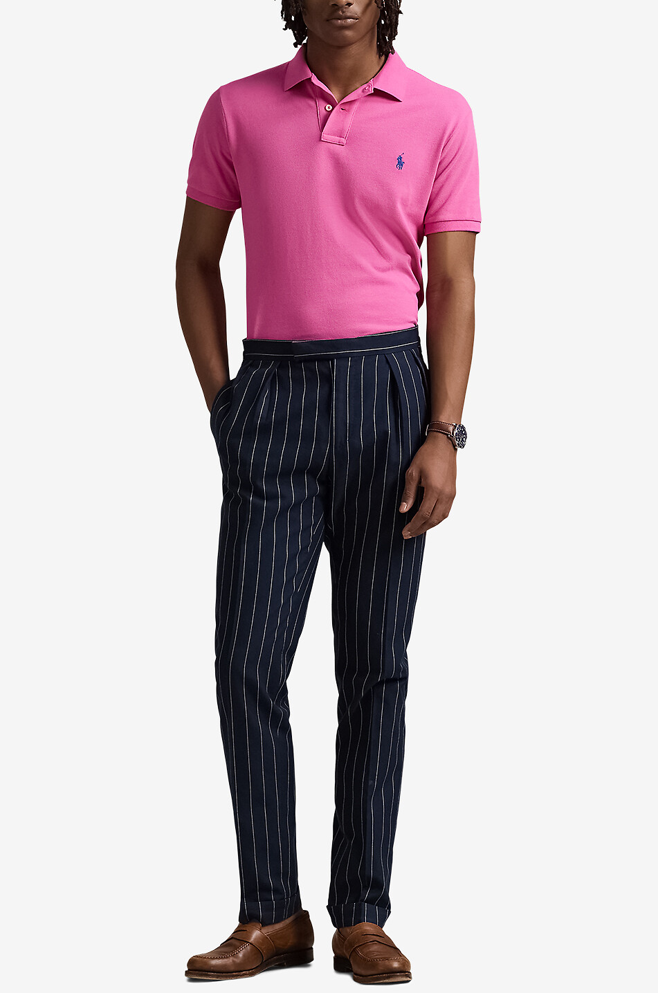 POLO RALPH LAUREN Custom Slim Fit Pony embroidered piqué cotton polo shirt Men DARK PINK 2