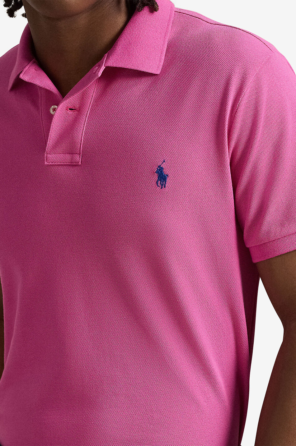 POLO RALPH LAUREN Custom Slim Fit Pony embroidered piqué cotton polo shirt Men DARK PINK 3