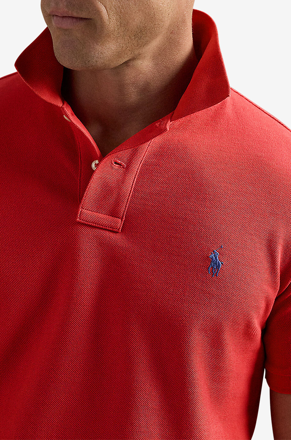 POLO RALPH LAUREN Custom Slim Fit Pony embroidered piqué cotton polo shirt Men MEDIUM RED 5