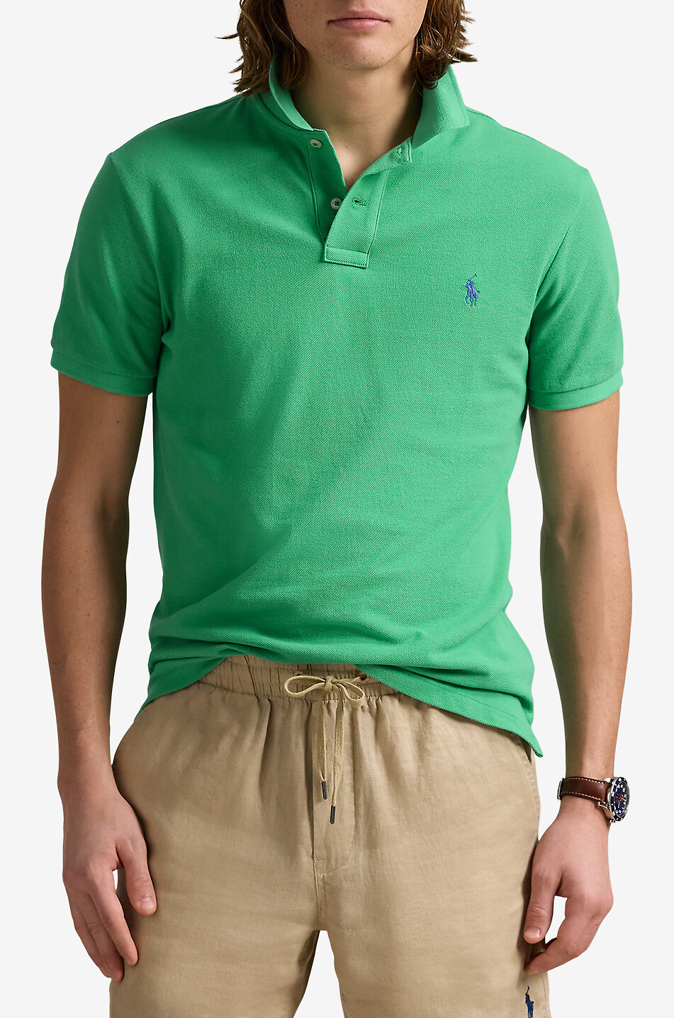 POLO RALPH LAUREN Polohemd aus Baumwollpiqué mit Pony-Stickerei Custom Slim Fit Herren GRÜN 2