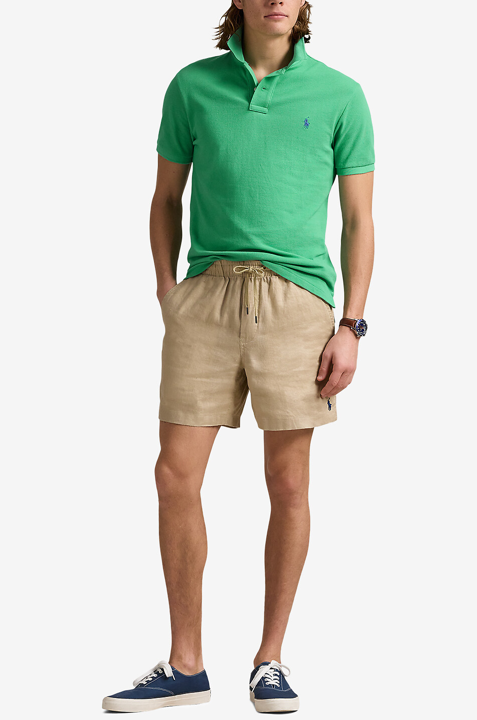 POLO RALPH LAUREN Polohemd aus Baumwollpiqué mit Pony-Stickerei Custom Slim Fit Herren GRÜN 4