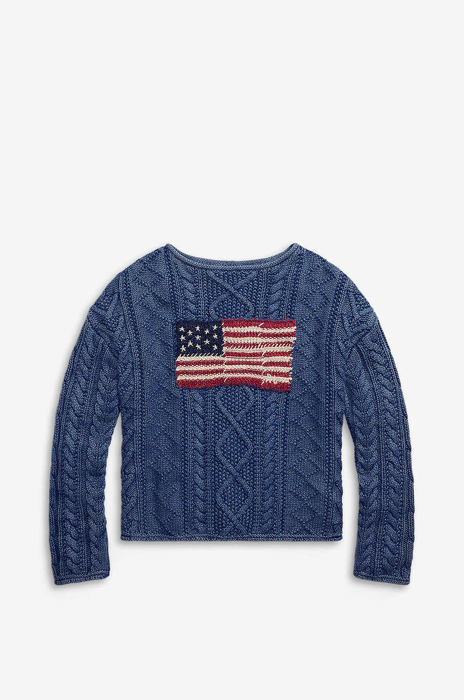 POLO RALPH LAUREN Aran Flag cotton cable-knit jumper Women DARK BLUE 1