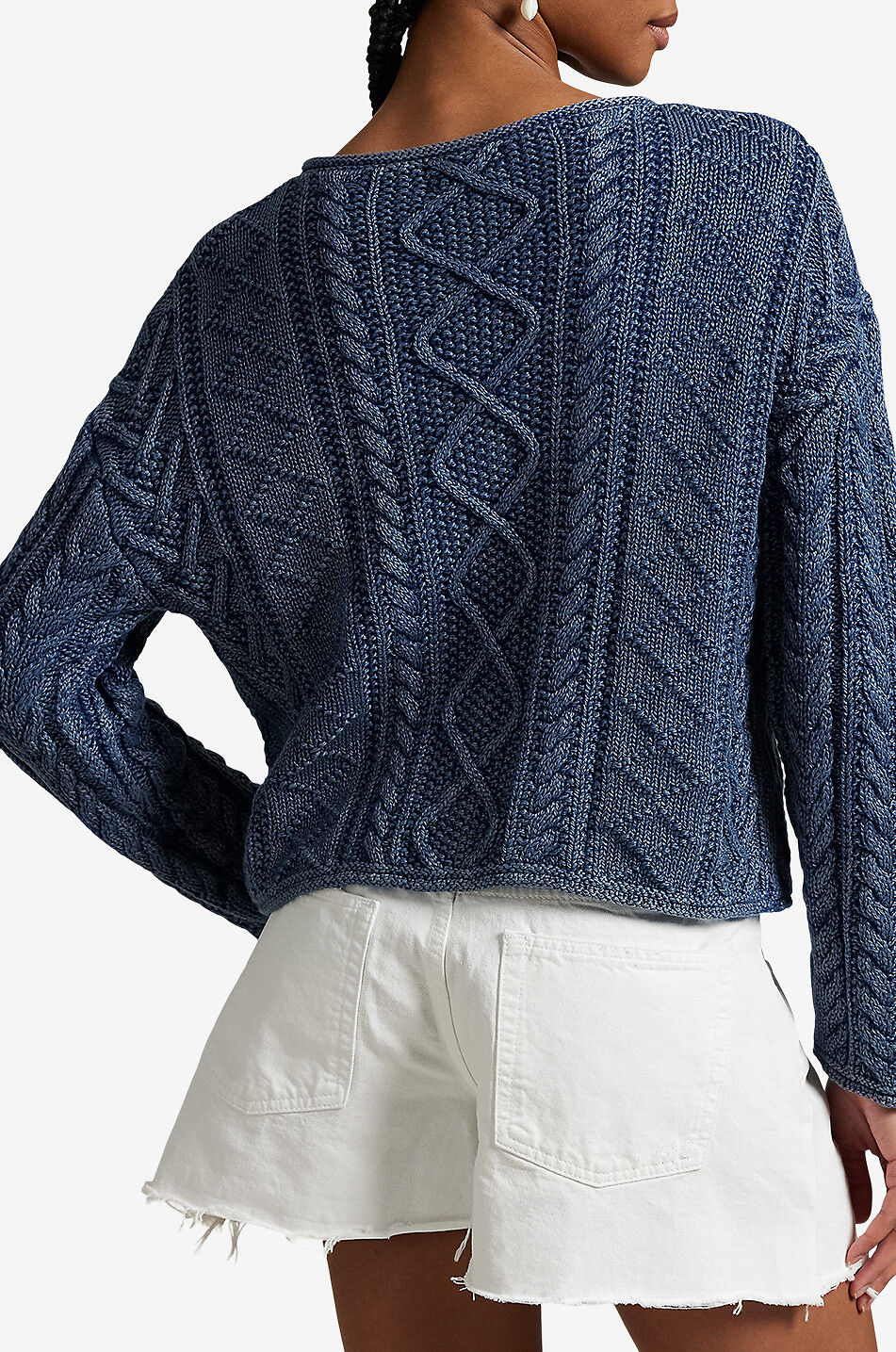 POLO RALPH LAUREN Aran Flag cotton cable-knit jumper Women DARK BLUE 3