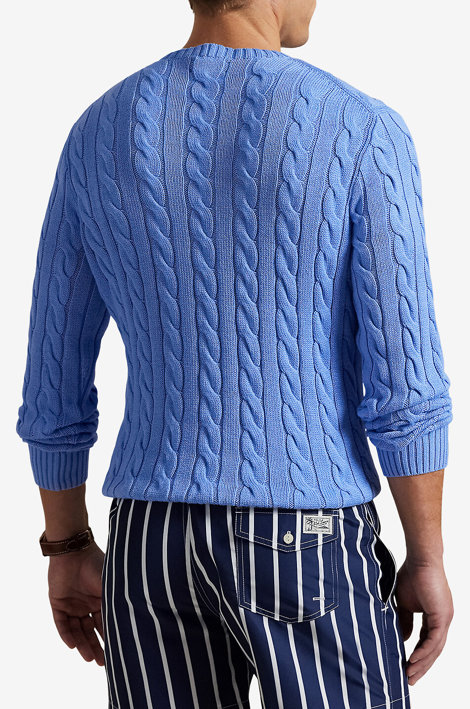 POLO RALPH LAUREN Pull torsadé en coton brodé Pony Homme BLEU 3
