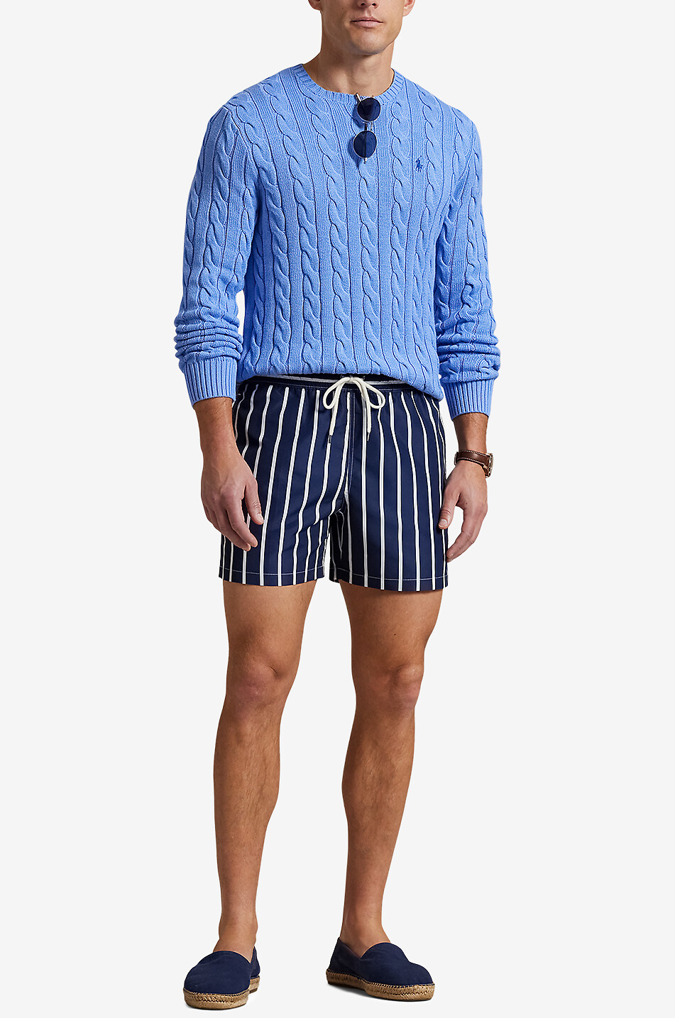 POLO RALPH LAUREN Pull torsadé en coton brodé Pony Homme BLEU 4