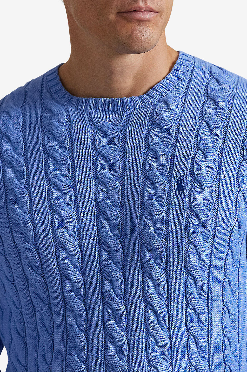 POLO RALPH LAUREN Pull torsadé en coton brodé Pony Homme BLEU 5