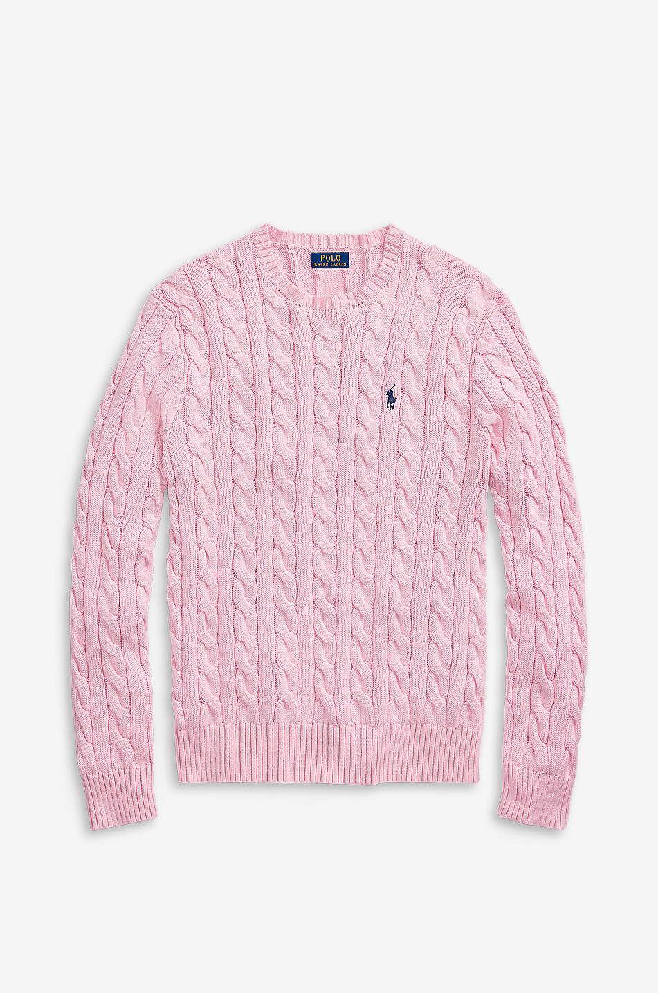 POLO RALPH LAUREN Pull torsadé en coton brodé Pony Homme ROSE 1