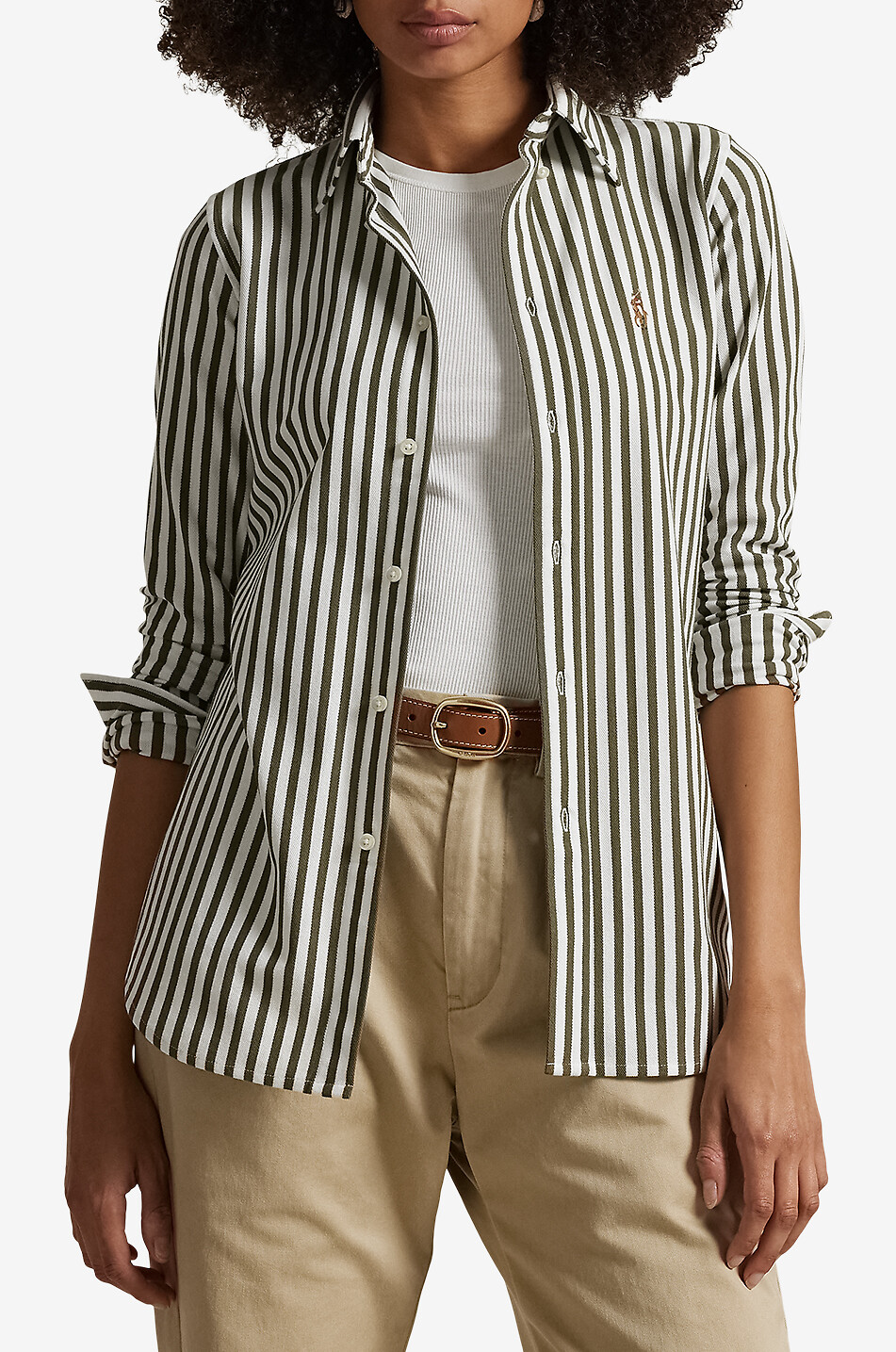 POLO RALPH LAUREN Langärmeliges Hemd aus Baumwolle Classic Fit Oxford Damen GRÜN 2