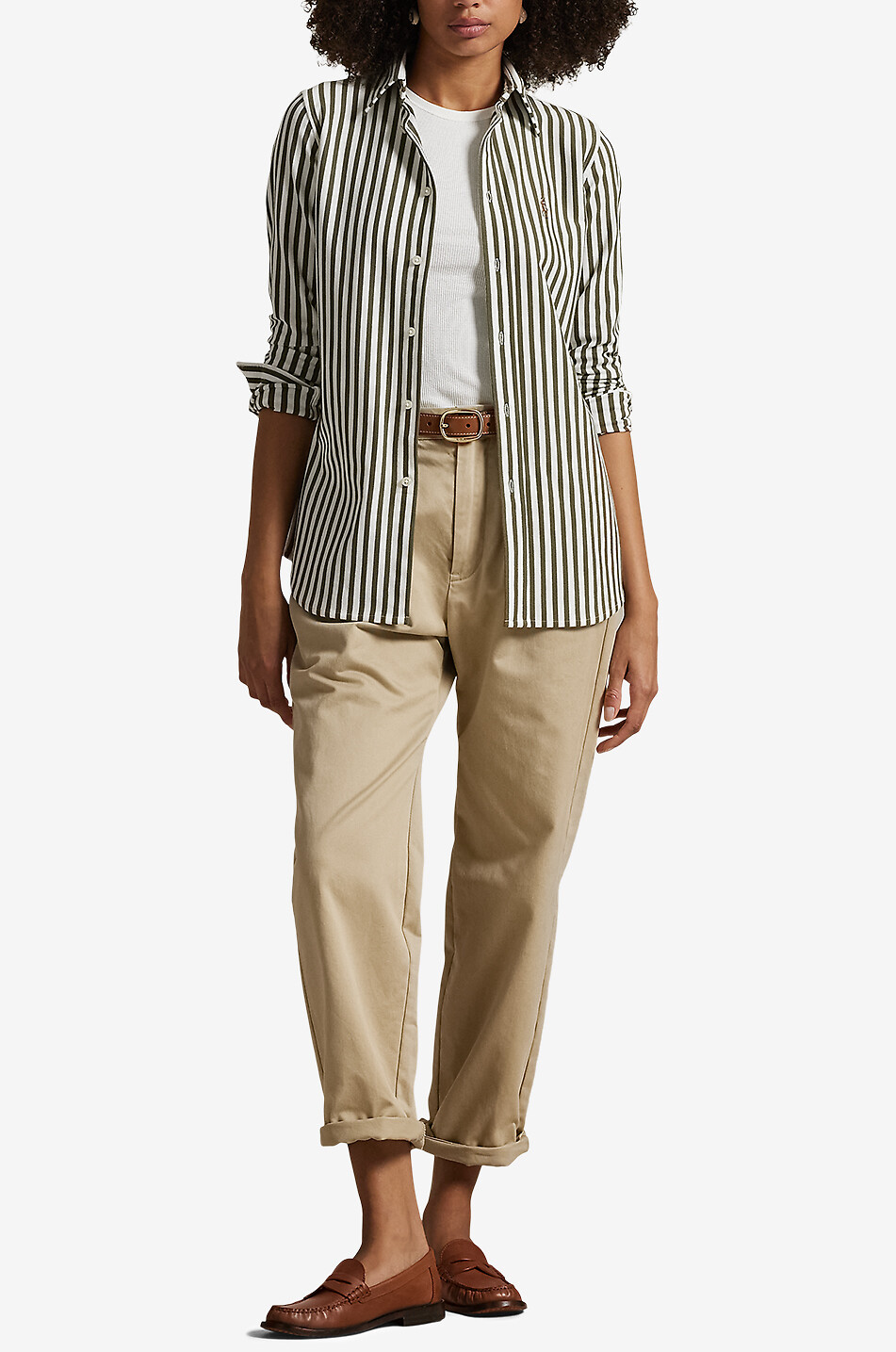 POLO RALPH LAUREN Langärmeliges Hemd aus Baumwolle Classic Fit Oxford Damen GRÜN 4