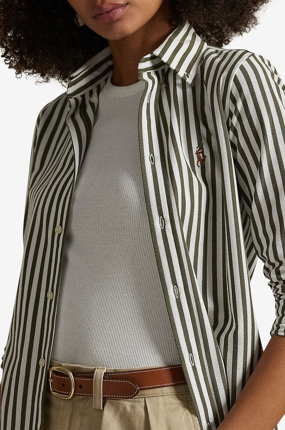 POLO RALPH LAUREN Langärmeliges Hemd aus Baumwolle Classic Fit Oxford Damen GRÜN 5