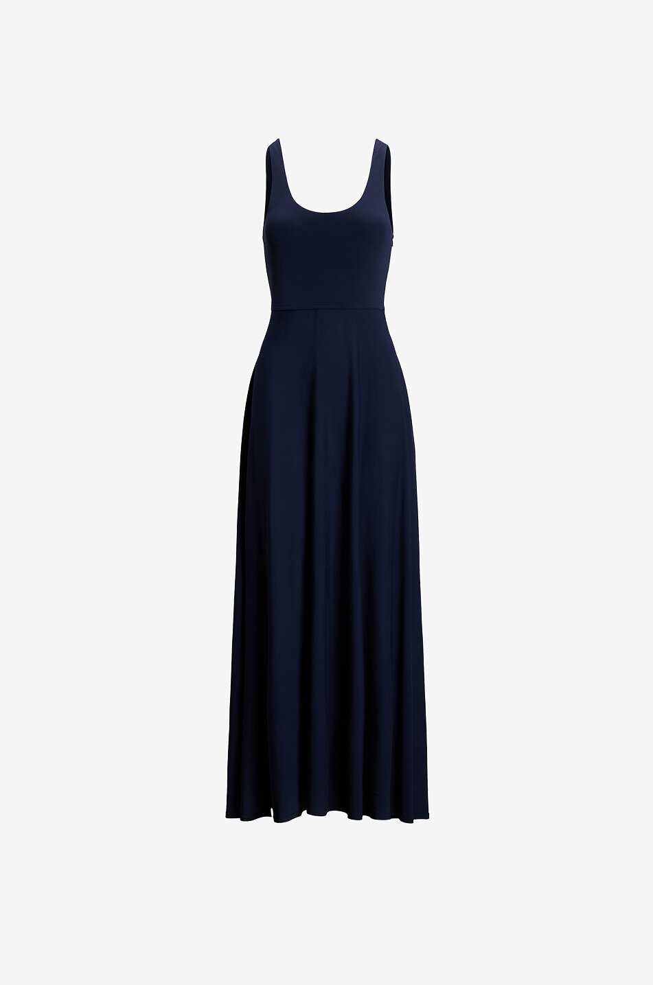 POLO RALPH LAUREN Long flared jersey tank dress Women DARK BLUE 1