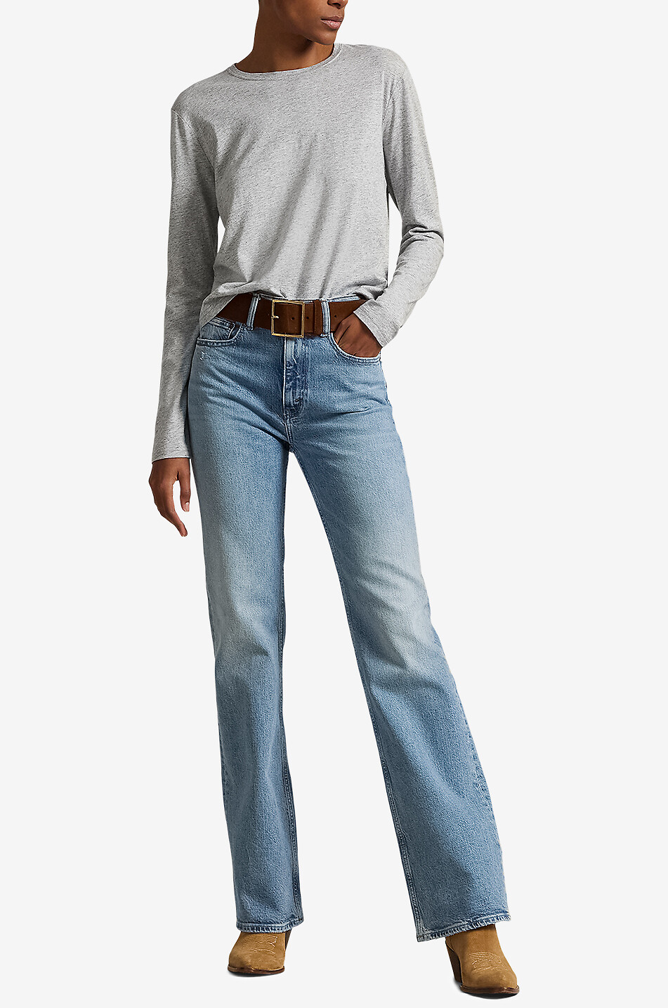 POLO RALPH LAUREN Jean bootcut taille haute Bruini Wash Femme BLEU 4