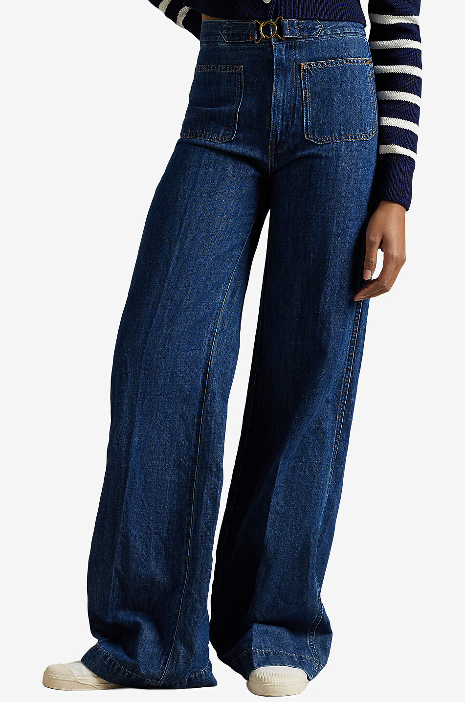 POLO RALPH LAUREN Ausgestellte Jeans mit hoher Taille und Zierschnalle Damen BLAU 2