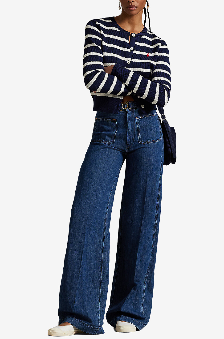 POLO RALPH LAUREN Ausgestellte Jeans mit hoher Taille und Zierschnalle Damen BLAU 4