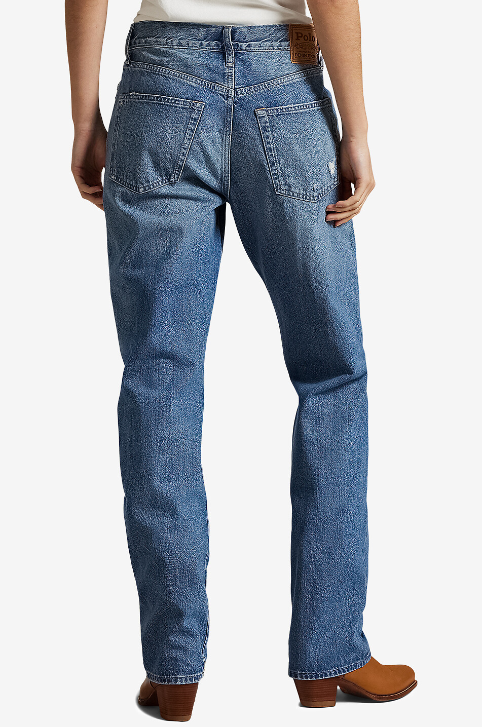 Jean vieilli décontracté taille haute Lebec Wash