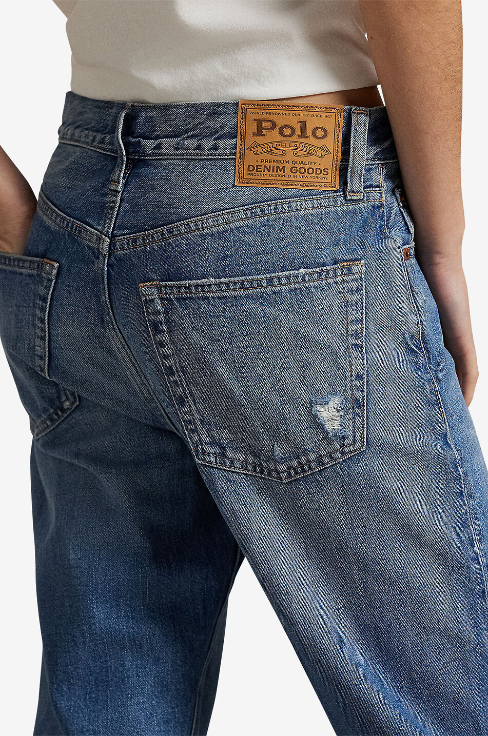 Jean vieilli décontracté taille haute Lebec Wash