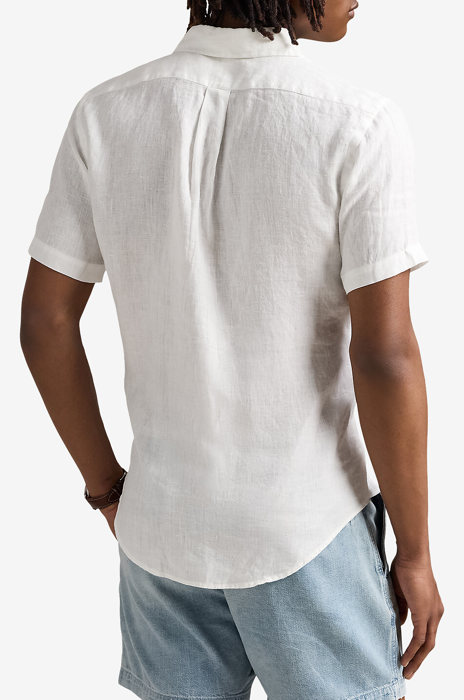 POLO RALPH LAUREN Kurzarm-Leinenhemd Custom Fit Herren WEISS 3