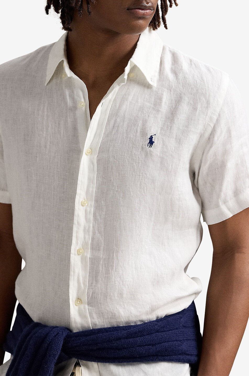 POLO RALPH LAUREN Kurzarm-Leinenhemd Custom Fit Herren WEISS 5