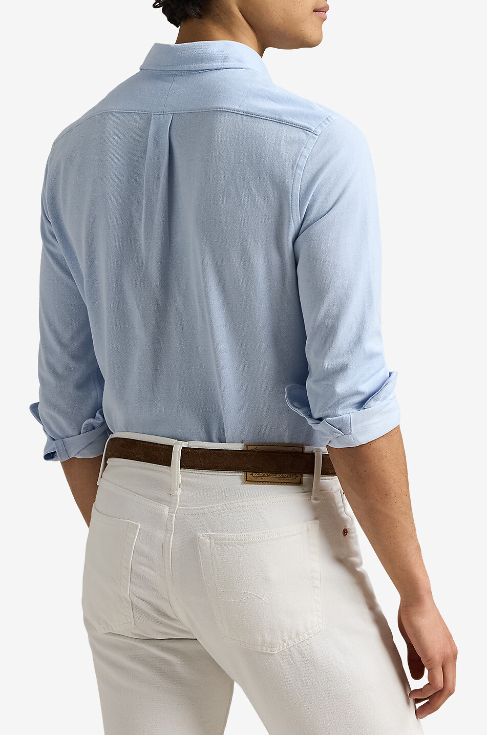 POLO RALPH LAUREN Pony cotton piqué oxford shirt Men BLUE 3