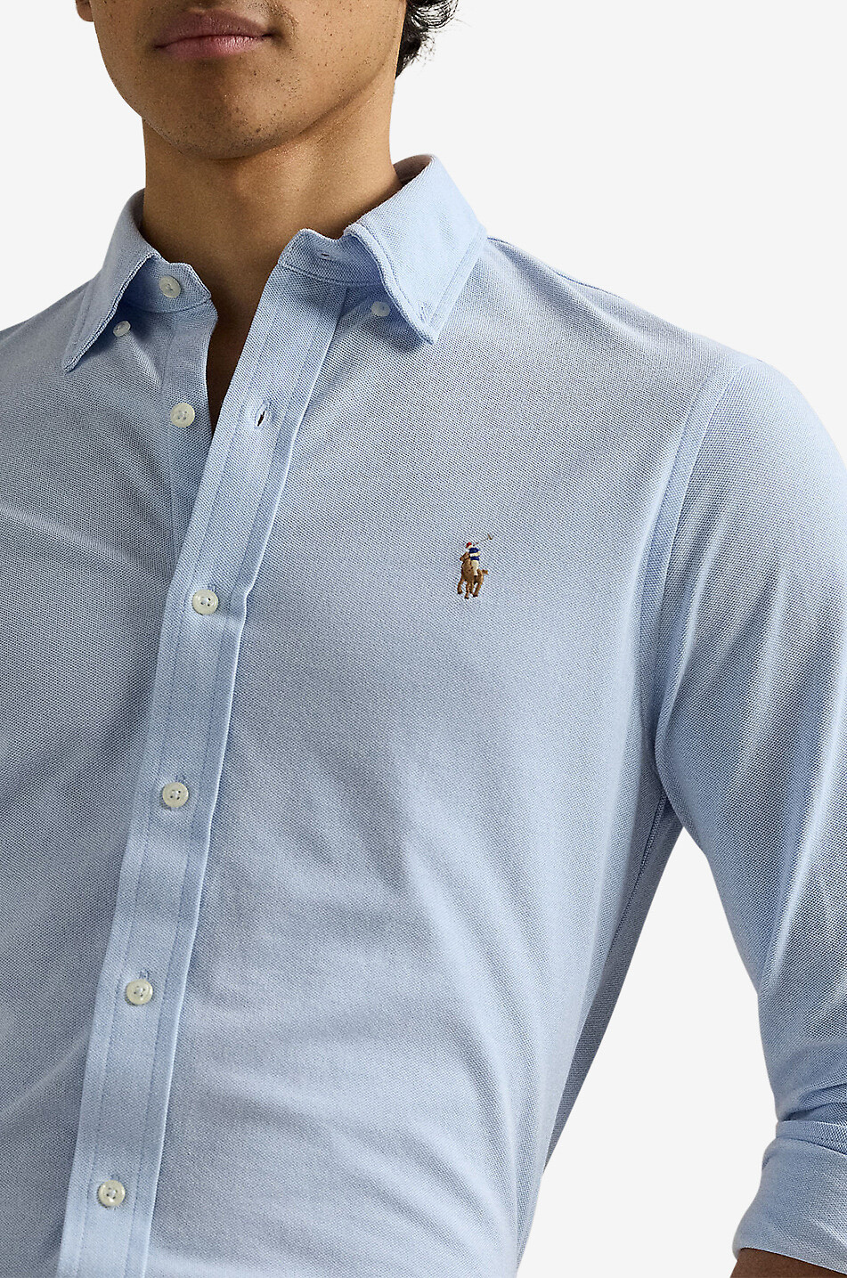 POLO RALPH LAUREN Pony cotton piqué oxford shirt Men BLUE 5