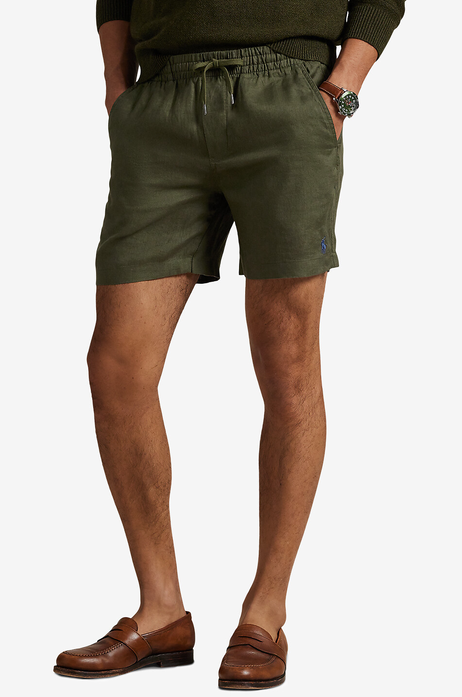 POLO RALPH LAUREN Short en lin Prepster Homme KAKI 2