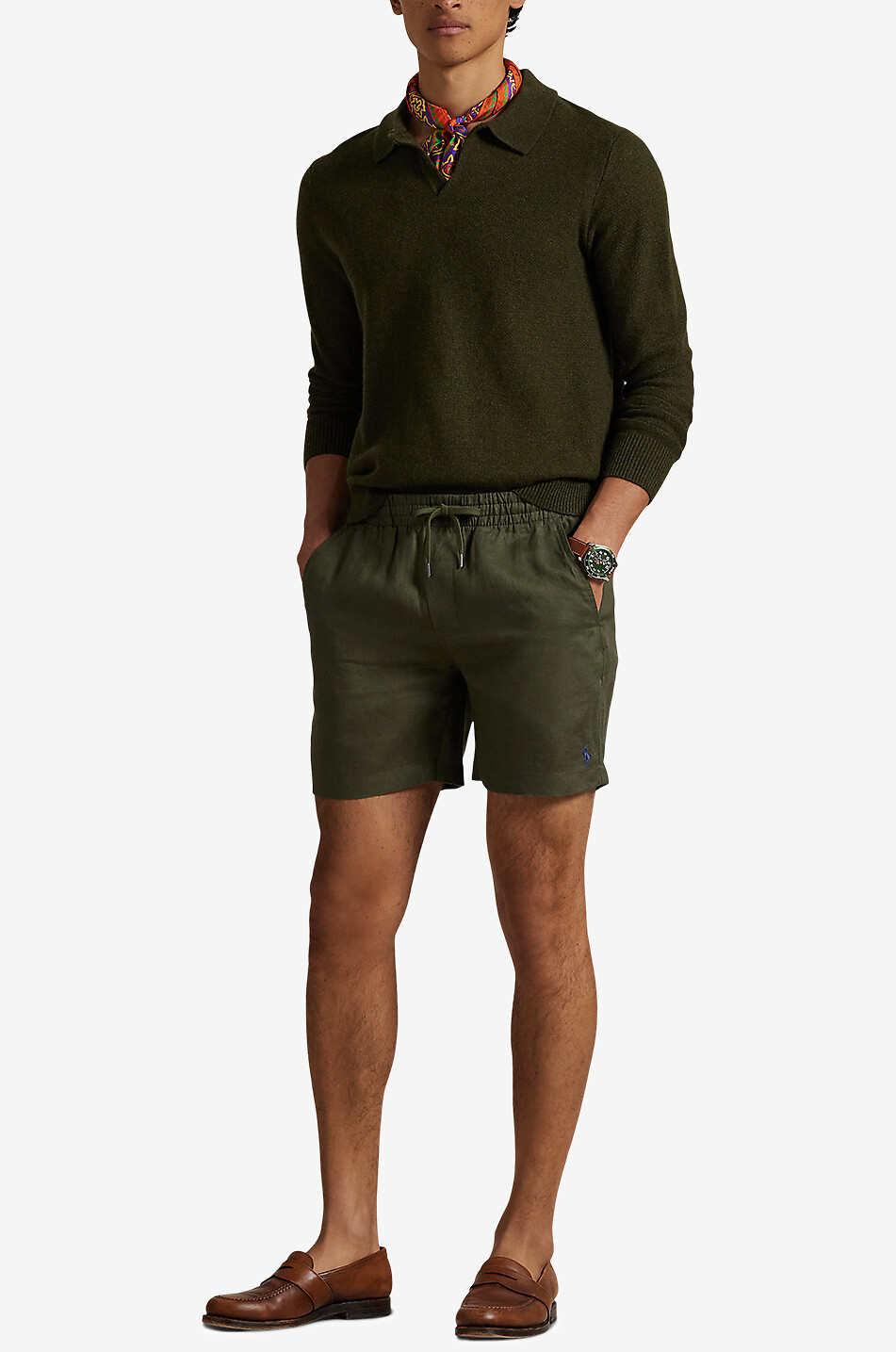 POLO RALPH LAUREN Short en lin Prepster Homme KAKI 4