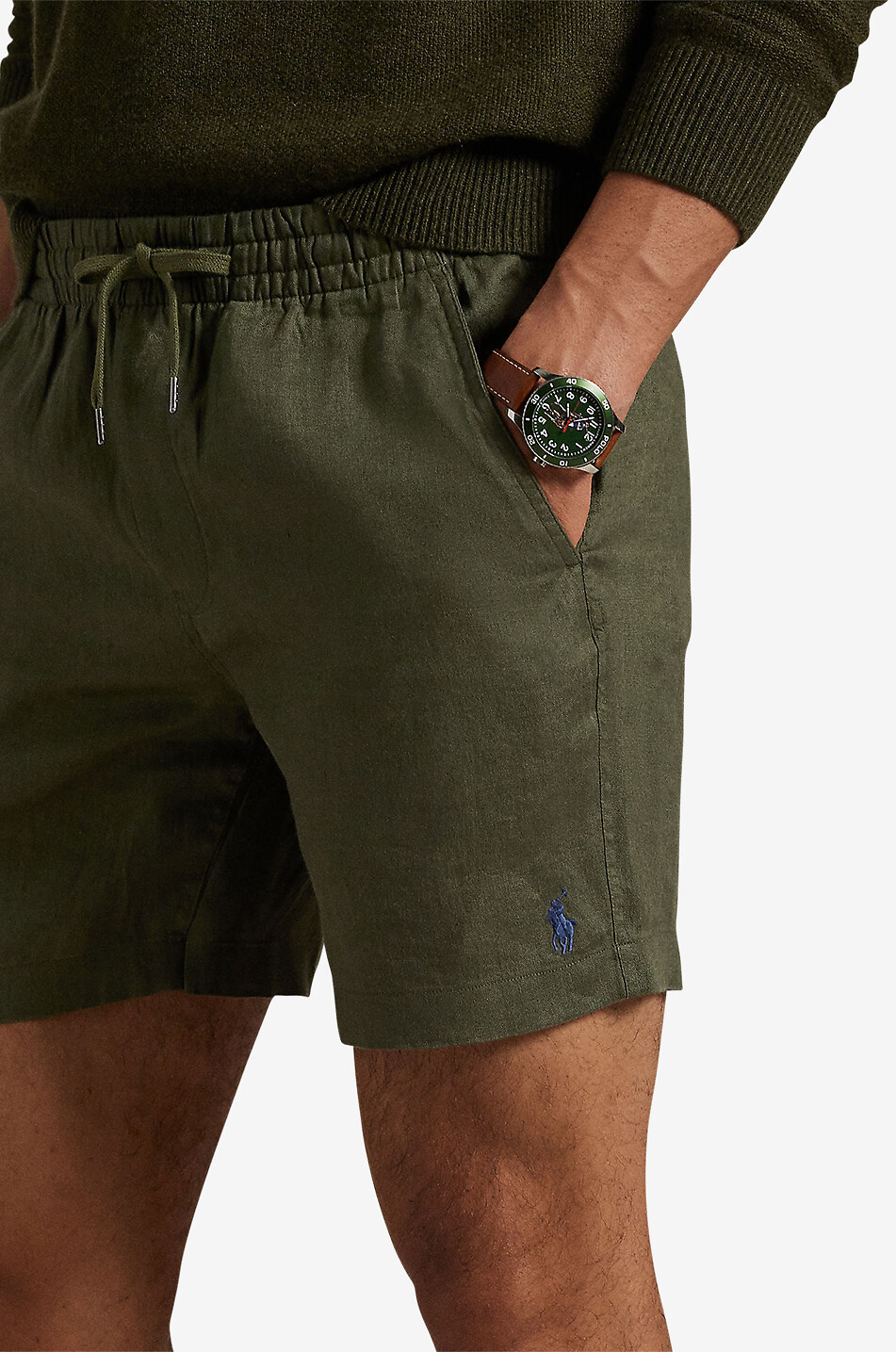 POLO RALPH LAUREN Short en lin Prepster Homme KAKI 5