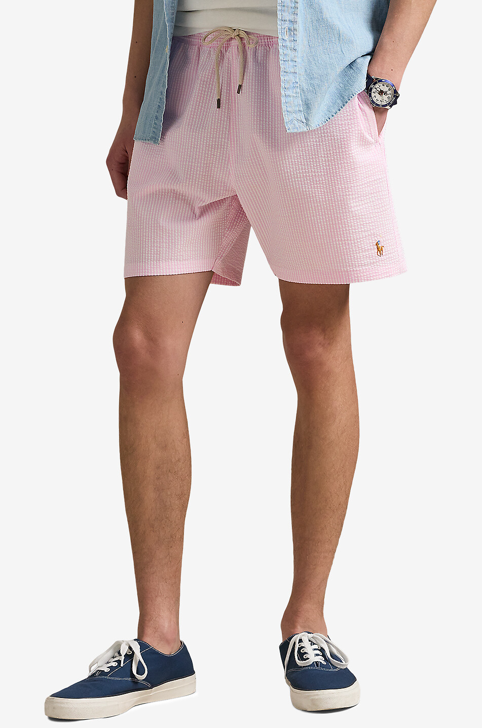 POLO RALPH LAUREN Traveller seersucker swimshorts Men PINK 2