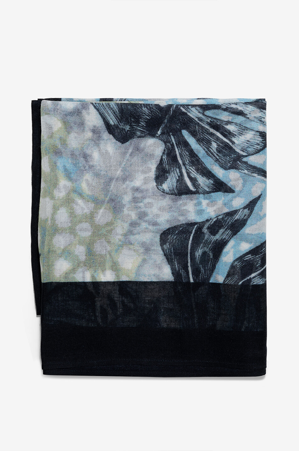 Tropical cashmere and silk square scarf