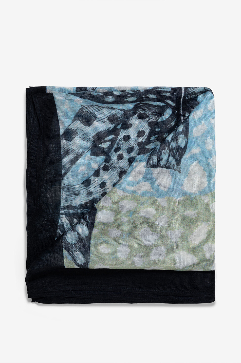 Tropical cashmere and silk square scarf