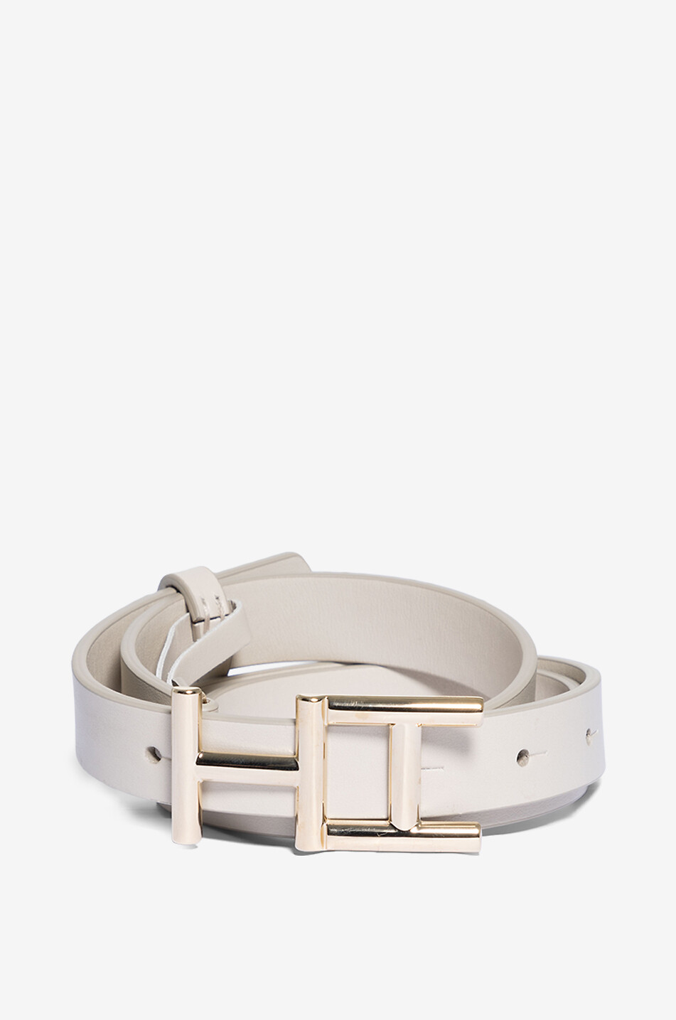 HEMISPHERE Glow slim leather belt - 20 mm Women BEIGE 1