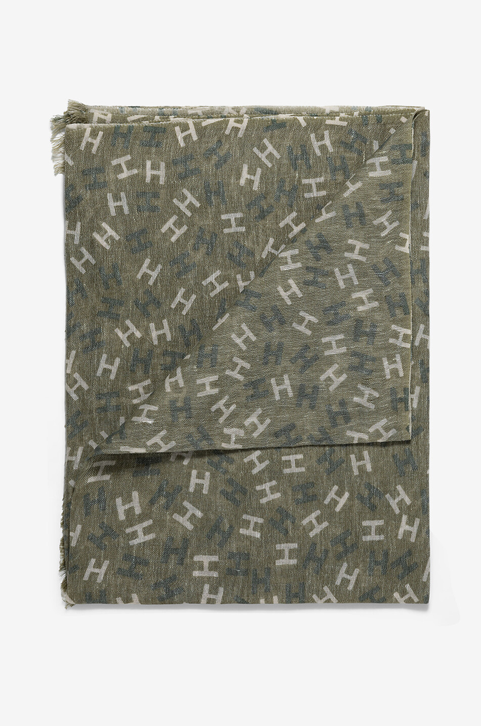 HEMISPHERE Nies wool and linen scarf Men LIGHT GREEN 2