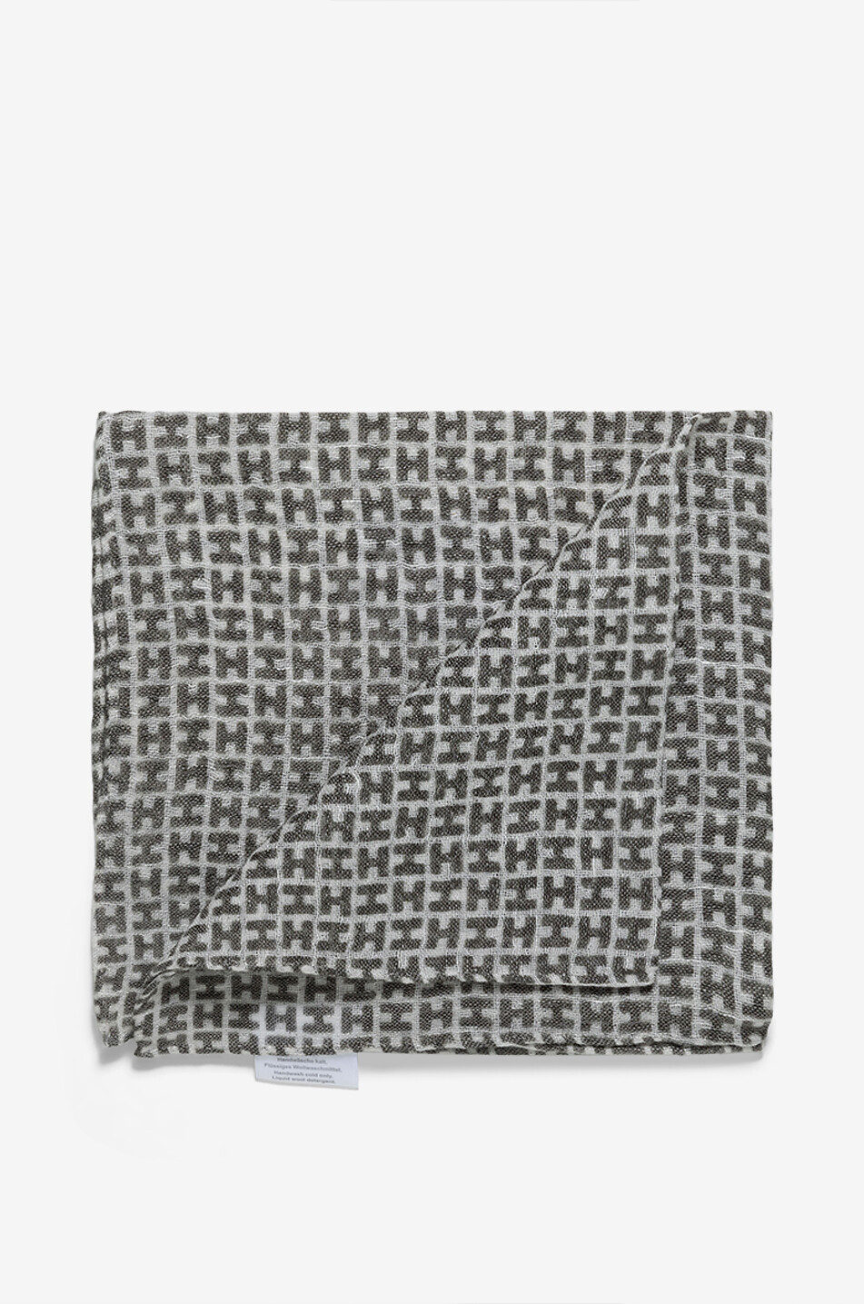 HEMISPHERE Rade wool and linen pocket square Men KHAKI 2