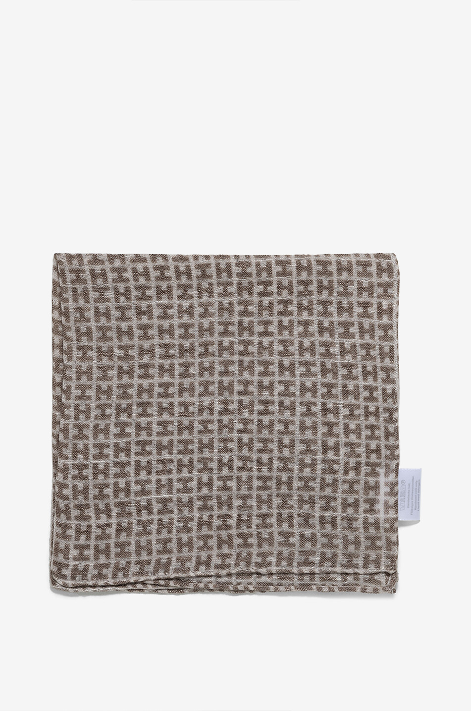 HEMISPHERE Rade wool and linen pocket square Men BROWN 1