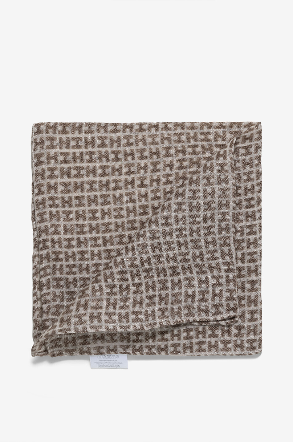 HEMISPHERE Rade wool and linen pocket square Men BROWN 2