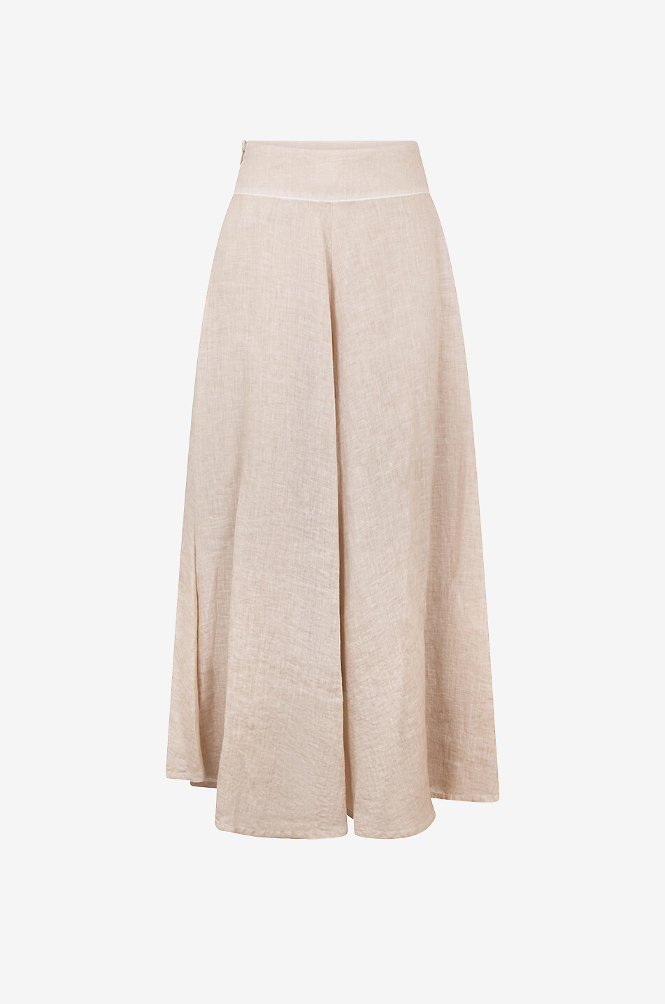 120% LINO Jupe maxi évasée à taille haute en lin Femme BEIGE 1