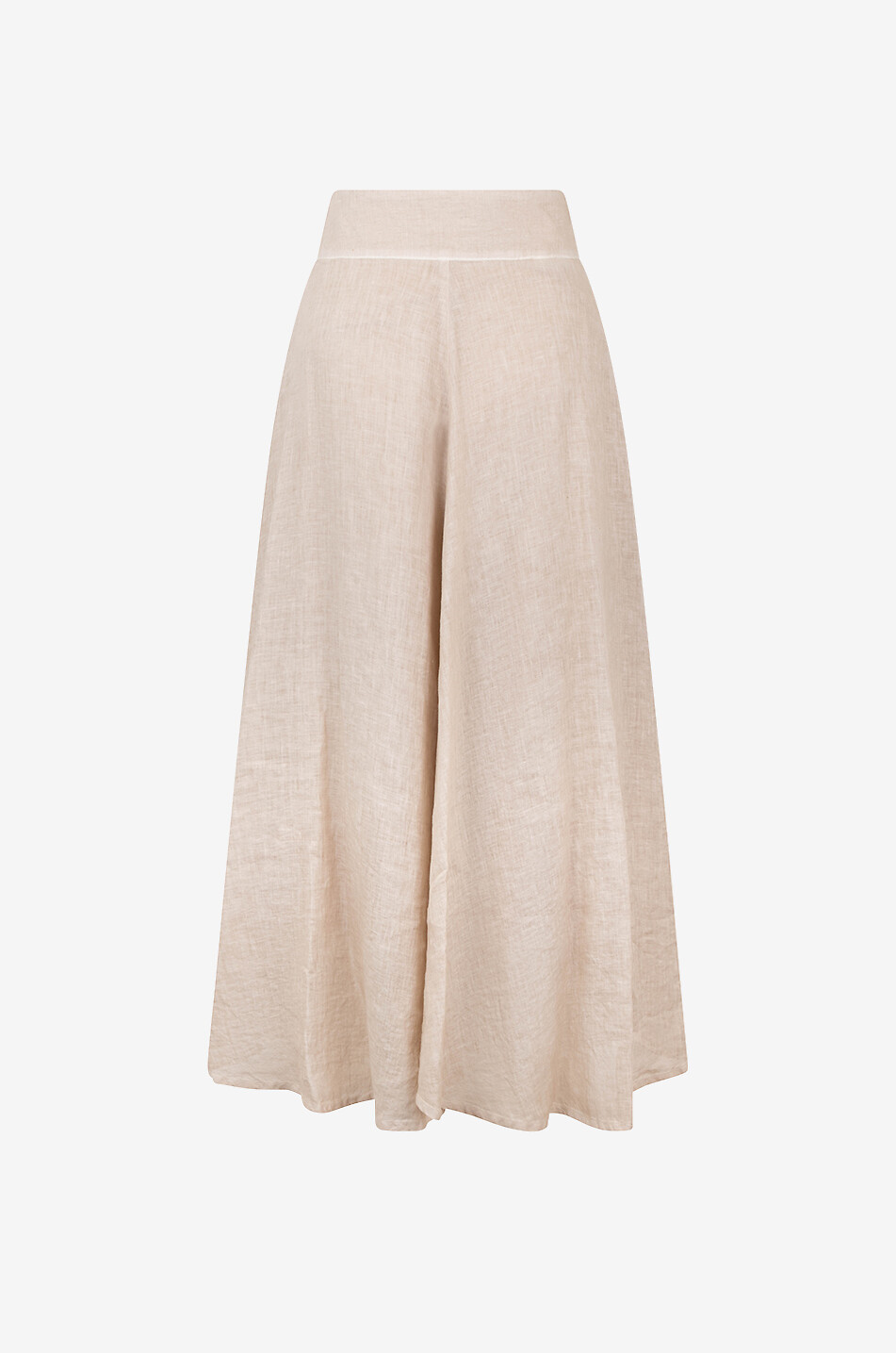 120% LINO Jupe maxi évasée à taille haute en lin Femme BEIGE 2