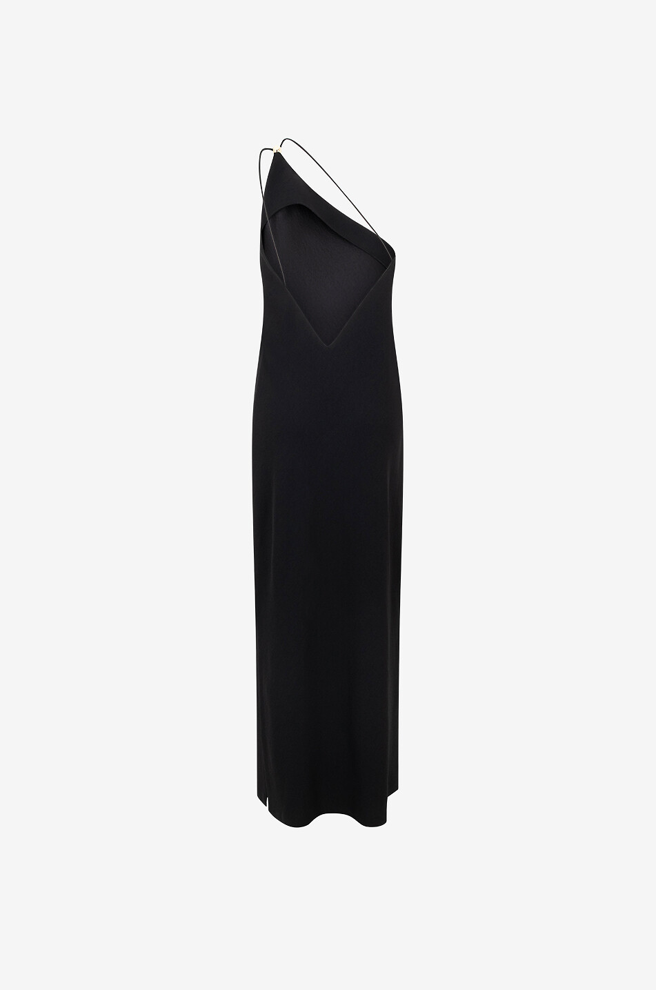 Long tube dress with asymmetric straps